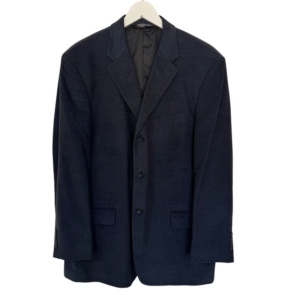 Perry Ellis Sport Coat Blazer Navy Corduroy Suit Jacket Cotton 42 Regular